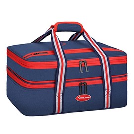 Maelstrom Insulated Casserole Carrier For Hot or Cold Food Expandable Lasagna Lugger Tote, Collapsible Leakproof Large Food Buds, Portable Tote For Camping, Picnic, Family Outdoor Activities-Blue