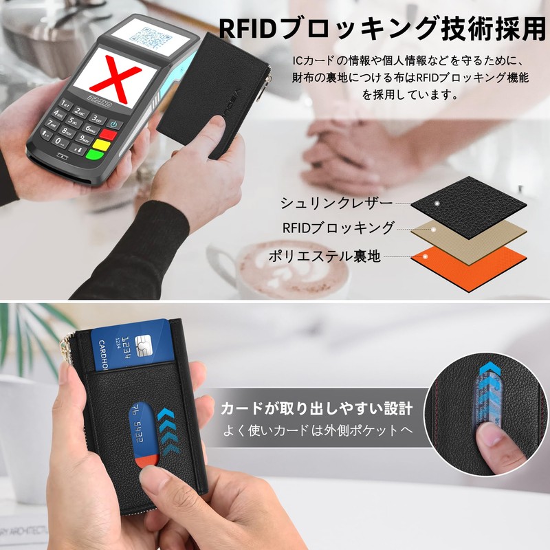 VISOUL Genuine Leather Wallet with Bill Compartment, Card and Coin