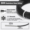 TooTaci 1/16" Wire Rope Kit, 200FT 1/16 Black Vinyl Coated