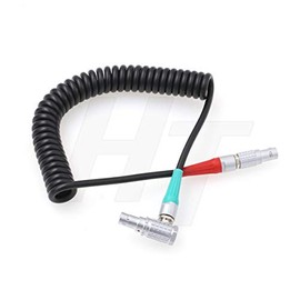 HangTon Coiled Timecode Cable Straight 5 Pin to Right Angle 5 Pin for NanoLockit ARRI Alexa ZCAM E2 Camera