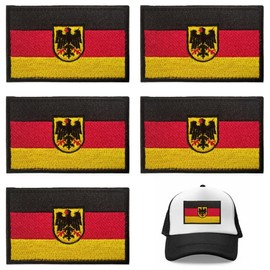 BLPRKOT 5 Stück Bundeswehr Deutschland Flaggen Patch, Deutschland Flagge Mit Adler, Germany Flag Patch with National Emblem,für Helm T-Shirt Jacke Hosen Kap Draussen Reisen Sammeln