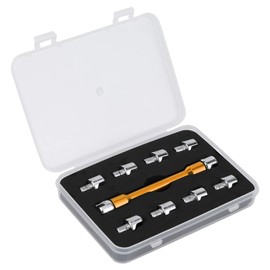 MACHSWON Gold Motorcycle Spoke Wrench Set Dirt Bike Wheel Spoke Wrench CNC Spanner Kit 5.0‑6.8 Length 93mm/3.7in Repair Tool for Most Motorbike