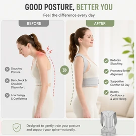 Adjustable Posture Corrector for Back Support – Breathable Shoulder & Lumbar Brace for Work or Home