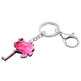 WEVENI Inspirational Flamingo Gifts for Women Girls Pink Flamingo Keychain Backpack Purse Charms Car Key Chain Accessories (Pink)