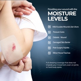 MED PRIDE Sterile Adhesive Transparent Film Dressing for Road Rash Wound Care, Burns, Tattoos - Breathable Hypoallergenic - 10 Pack (6'' x 8'')