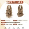 2 PCS Ponytail Extensions Claw Clip Short Pony Tails Wavy