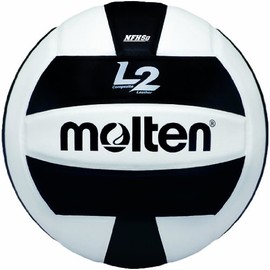 Molten Premium Balón de Voleibol L2 de Competencia, Aprobado por la NFHS, Negro/Blanco, Medida Oficial
