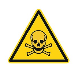Warning Sign W016 - Warning of Toxic Substances - Foil Stickers - 50 mm - Pack of 250