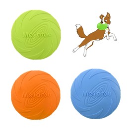 Pack of 3 Dog Frisbees, Dog Toy, Frisbee, Rubber Frisbee, Dog Discs, Perfect for Dog Training, Throwing, Catching and Playing