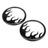 Unbranded Black Flame Front Speaker Grill Trim Accent Covers For