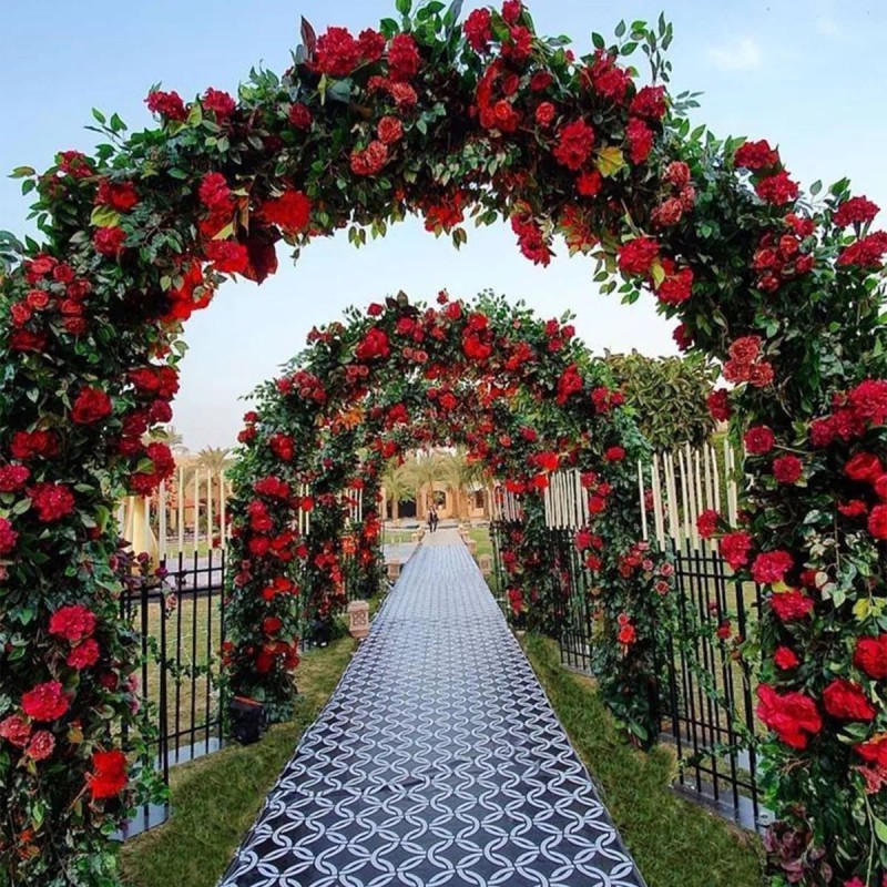 Arco De Boda Decoracion Plantas Fiesta Metal Con Base 2.4m