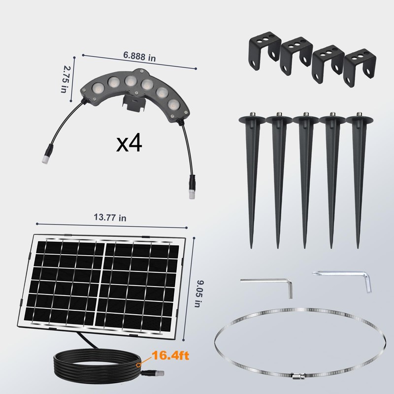 Solar Palm Tree Lights Outdoor Warm Light 3000K, Solar Spotlights