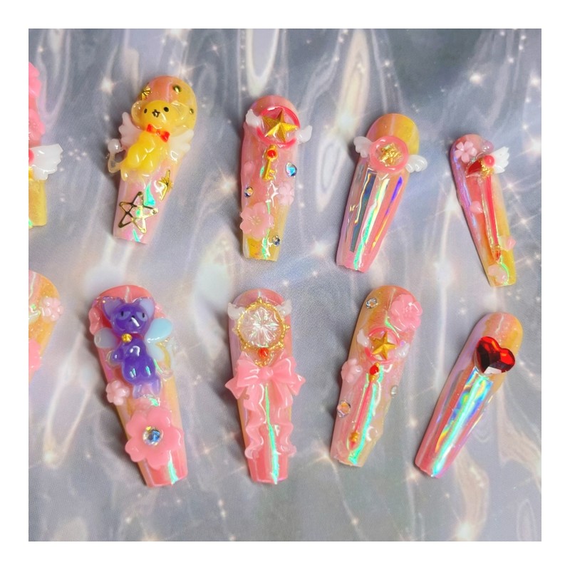 [Handmade Nail Tips] Magical Girl Series 2: Cherry Blossom Wizard