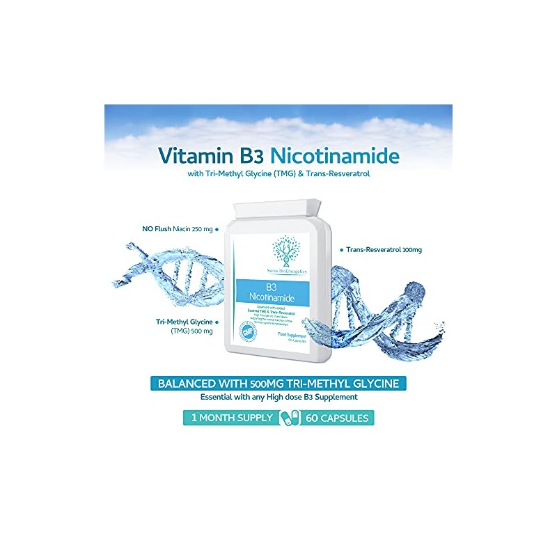 Vitamin B3 Nicotinamide - High Strength no Flush Niacin -