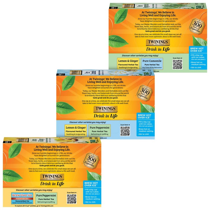Twinings Herbal Tea K-Cup Pods for Keurig, Variety 3-Pack –