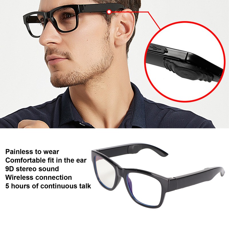 Smart Sunglasses Multifunctional Wireless Bluetooth Sunglasses for PC Laptop ComputerWhite