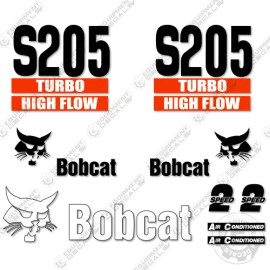 Aftermarket Fits Bobcat S205 Decal Kit Skid Steer Decals Replacement Stickers (2 Stripe)