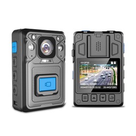 TAMEIVISUA KP22 128GB 2K Body Cameras,1512P,H.265,Night Vision,13H Video Record,60FPS,GPS Pre-Recording Body Cameras with Audio and Video Recording for civilians,Police,Delivery (Blue Button 128GB)