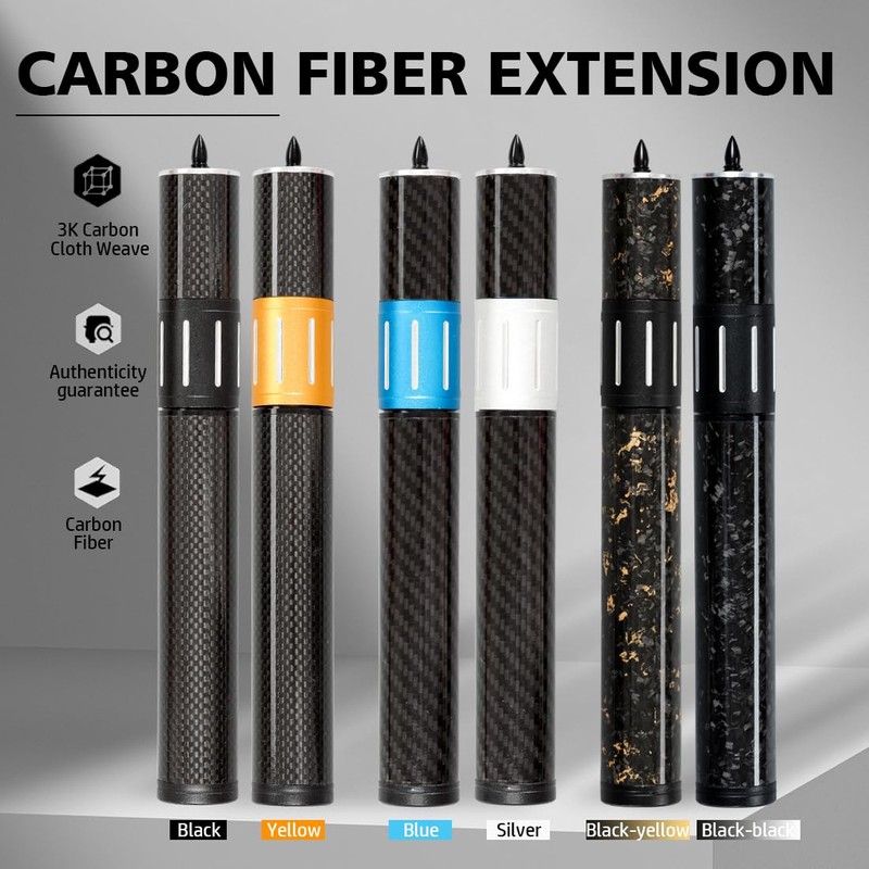 YEUEK Pool Cue Extender, Billiards Stick Extension with 3 Bumpers,