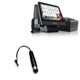 BoxWave Stylus Pen Compatible with NRS LITE Cash Register (15 in) - mini Capacitive Stylus, Small Rubber Tip Capacitive Stylus Pen - Jet Black