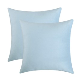 Jeneoo Comfy Soft Velvet Throw Pillow Covers Decorative Solid Square Couch Cushion Cases for Bedroom Sofa Car Decor (Baby Blue, 18 x 18 Inches, 2 Pieces)