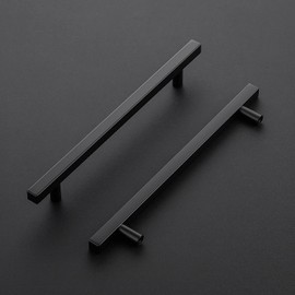 Ravinte 10 Pack Matte Black Cabinet Pulls 7-1/2 inch Black Cabinet Handles Kitchen Pulls for Cabinets with Mounting Template 10 inch Overall Length