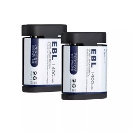 EBL 2CR5 Lithium Batteries 6V Photo Battery with PTC for 245 DL245 EL2CR5 Kl2CR5 - 2Pcs