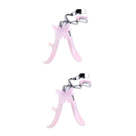 Ipetboom 2 Pcs Professional Eyelash Curler Anti-skid Makeup Eyelashories Quick Curl Tool Suitable for Women and Girls Pink Silver