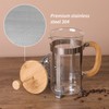 Sivaphe 34 OZ Bamboo French Press Stainless Steel High Borosilicate
