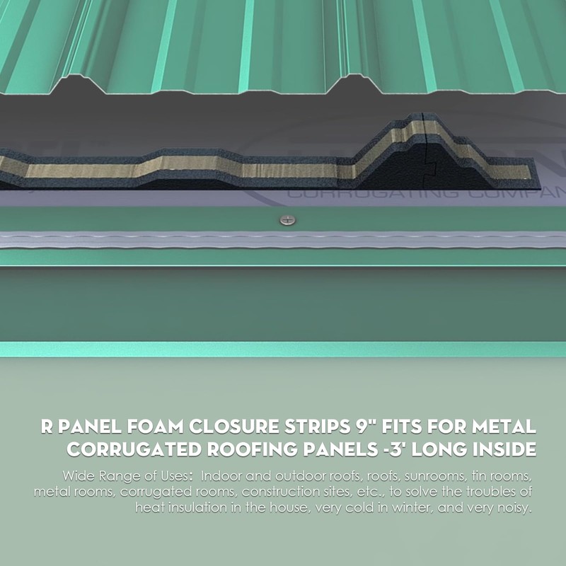 SuperDi R Panel Metal Roof Foam Closure Strips 9" Fits