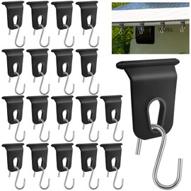 Omsscun 18 PCS Awning Rail Hooks, Awning Rail Stoppers, Awning S Hook Hangers RV Party Light Hangers for Camping Tent Motorhome Caravan Campervan Indoor and Outdoor Christmas Decoration(BLACK)