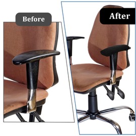XLIUAX 4 Pcs Office Chair Arm Covers, Chair Arm Covers Desk Chairs Arms Cover Elastic Chairs Armrest Cover Armrest Protector Washable Rest Slipcovers Stretch Arms Rest Slipcovers for Hand(Black)
