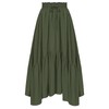 SCARLET DARKNESS Women's Renaissance Skirt Elastic Waist Ruffle Hem Summer Swing Skirt, olive green
