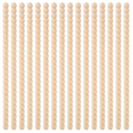 16 Pcs Decorative Half Wooden Beads Trim Molding Unfinished 3D Decorative Bead Pearl Wood Molding for Home Wall Cabinet Shelf and Window Door,Cute DIY Moulding Trim(15.75 x 0.7 x 0.4 Inch)