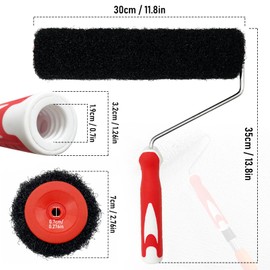 WYXDSDEV 12" Drywall Compound Roller, Drywall Texture Roller Brush Thread in Handle Mud Roller for Wall Surface Repair Products