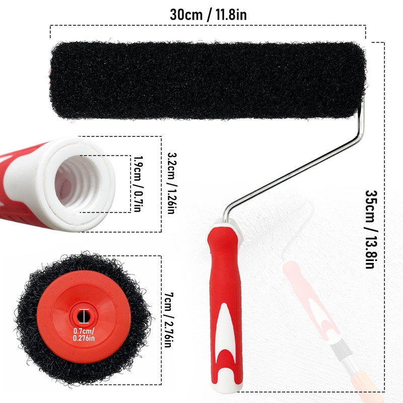 WYXDSDEV 12" Drywall Compound Roller, Drywall Texture Roller Brush Thread