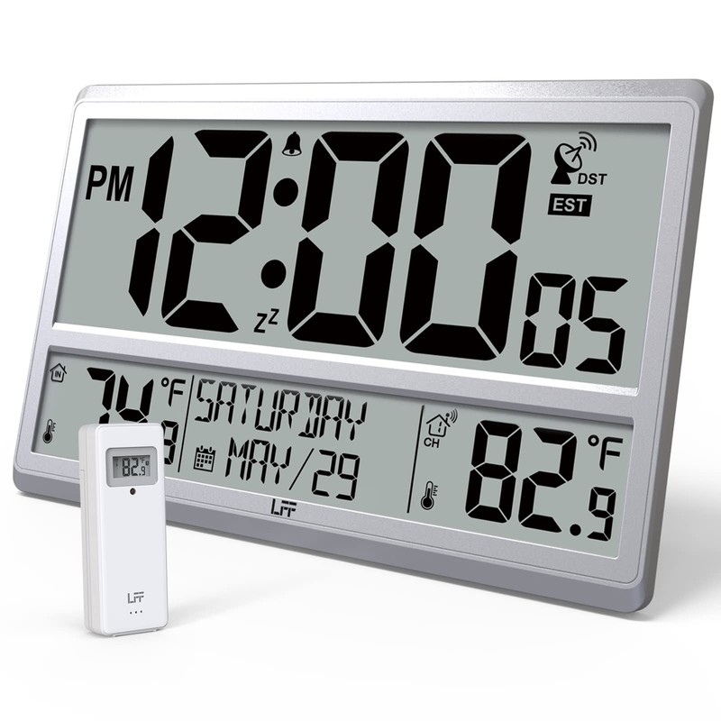 LFF Atomic Clock 4.5" Numbers, Atomic Wall Clock with Indoor