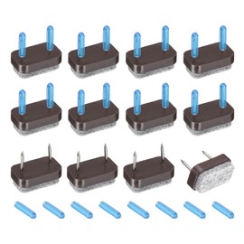 sourcing map 12Pcs Nail-on Felt Furniture Pads, Rectangular Felt Pads Furniture Sliders Floor Protectors for Wooden Furniture Table Sofa Chair Leg (18mm, Brown)