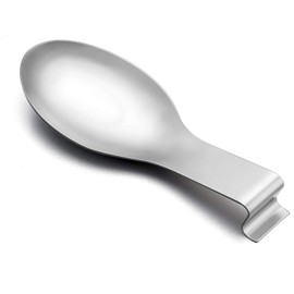 Spoon Rest, E-far Stainless Steel Spoon Ladle Holder Spatula Rest for Kitchen Stove Top, Large Size & Dishwasher Safe