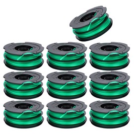 30ft 0.080-inch DF-080 Trimmer Replacement Spool Compatible with Black Decker GH1000 GH1100 GH2000 String Trimmer,DF-080 & DF-080-BKP Dual Line Edger Parts Replacement Spool Auto-Feed Spool (10 Pack ）