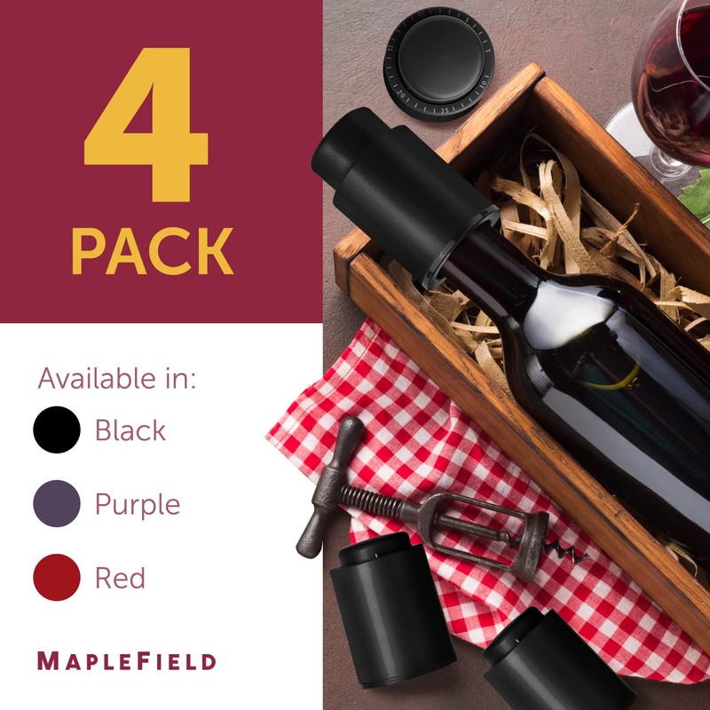 Maplefield Vacuum Wine Stopper - Leak-Proof Bottle Stopper & Preserver