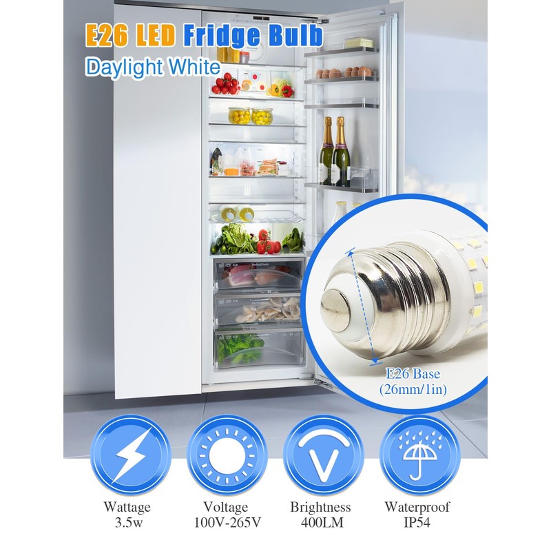 wossluck KEI D34L AC 100-265V 3.5W Light Bulb for Frigidaire
