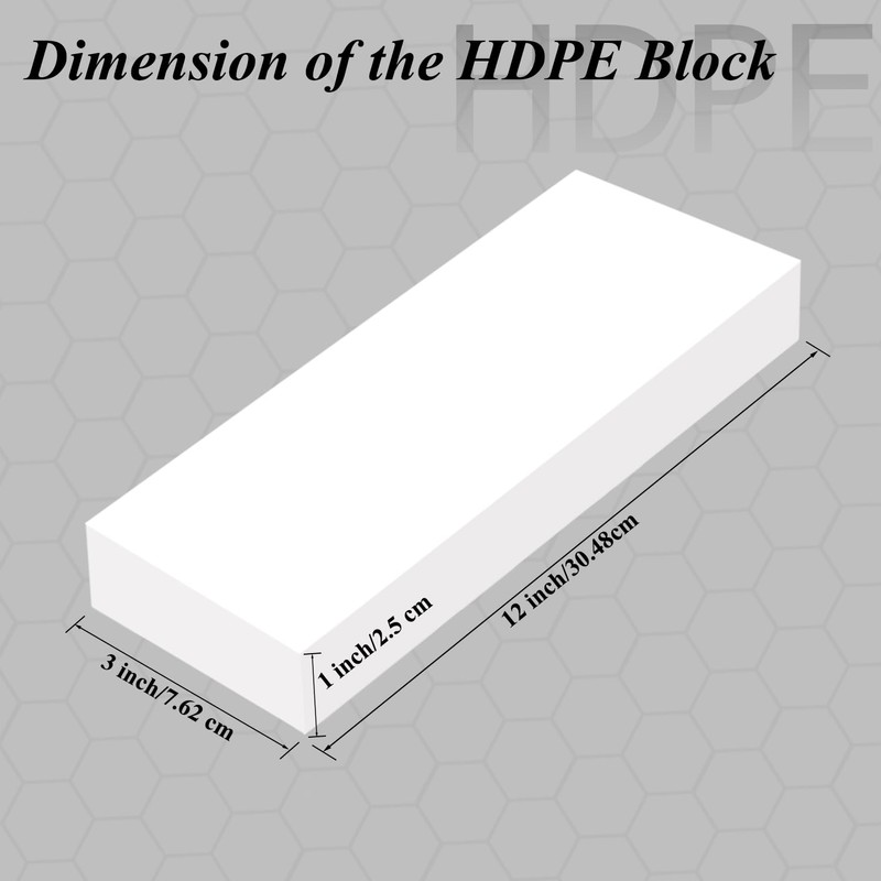 Eszeoee HDPE Block White HDPE Plastic Sheet 3'' x 12''