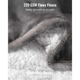 Uttermara Weighted Blanket Queen Size 15lbs 60x80 inches, Sherpa Weighted Blankets with Soft Plush Fleece, Cozy Warm White Sherpa Snuggle Thick Heavy Blanket Great for Sleep and Calming, Grey