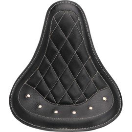 VG MOTO Motorcycle Drive Seat Bobber Solo Seat with Spring Base Mounting Bracket Kit Replacement for Harley Davidson Sportster XL 883 1200 (Black-Rhombus Rivet)