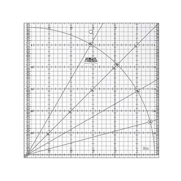OLFA MQR - 30 x 30 Patchwork Ruler Scale, 30 x 30 cm, 12 x 30.48 cm