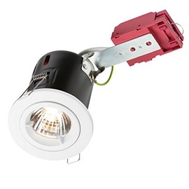 Knightsbridge Fixed GU10 230V 50W IC Fire-Rated Downlight-White, Metal