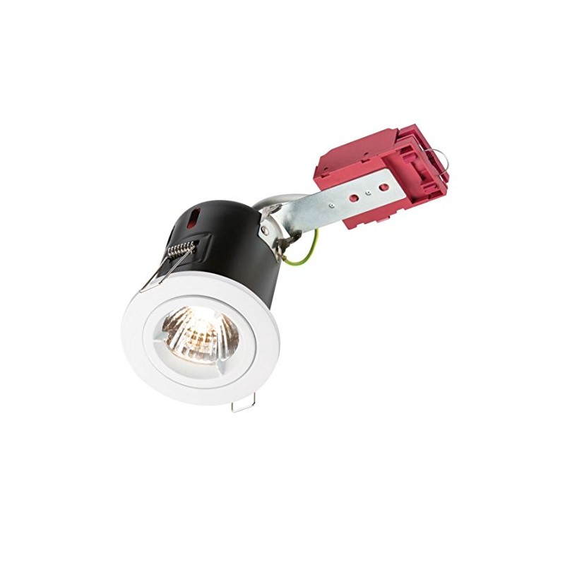Knightsbridge Fixed GU10 230V 50W IC Fire-Rated Downlight-White, Metal