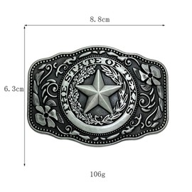 Seternaly Texas Hebillas de cinturón de vaquero, diseño de estrella de vaquero, para hombres, mujeres, niños, niñas, regalos de cumpleaños de Navidad, Star003, 3.5*2.5 in