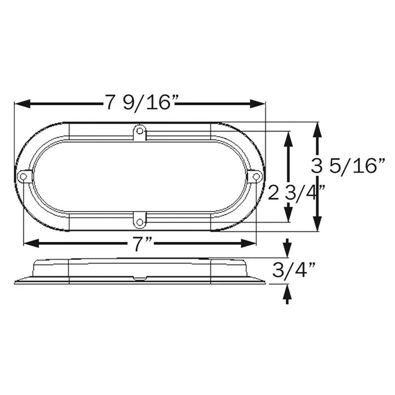 optronics (2) Trailer Truck RED LED 6" Oval Stop Turn